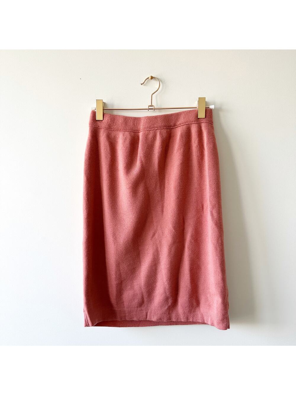 Vintage Bubblegum Pink Wool Pencil Skirt Made in Italy Small